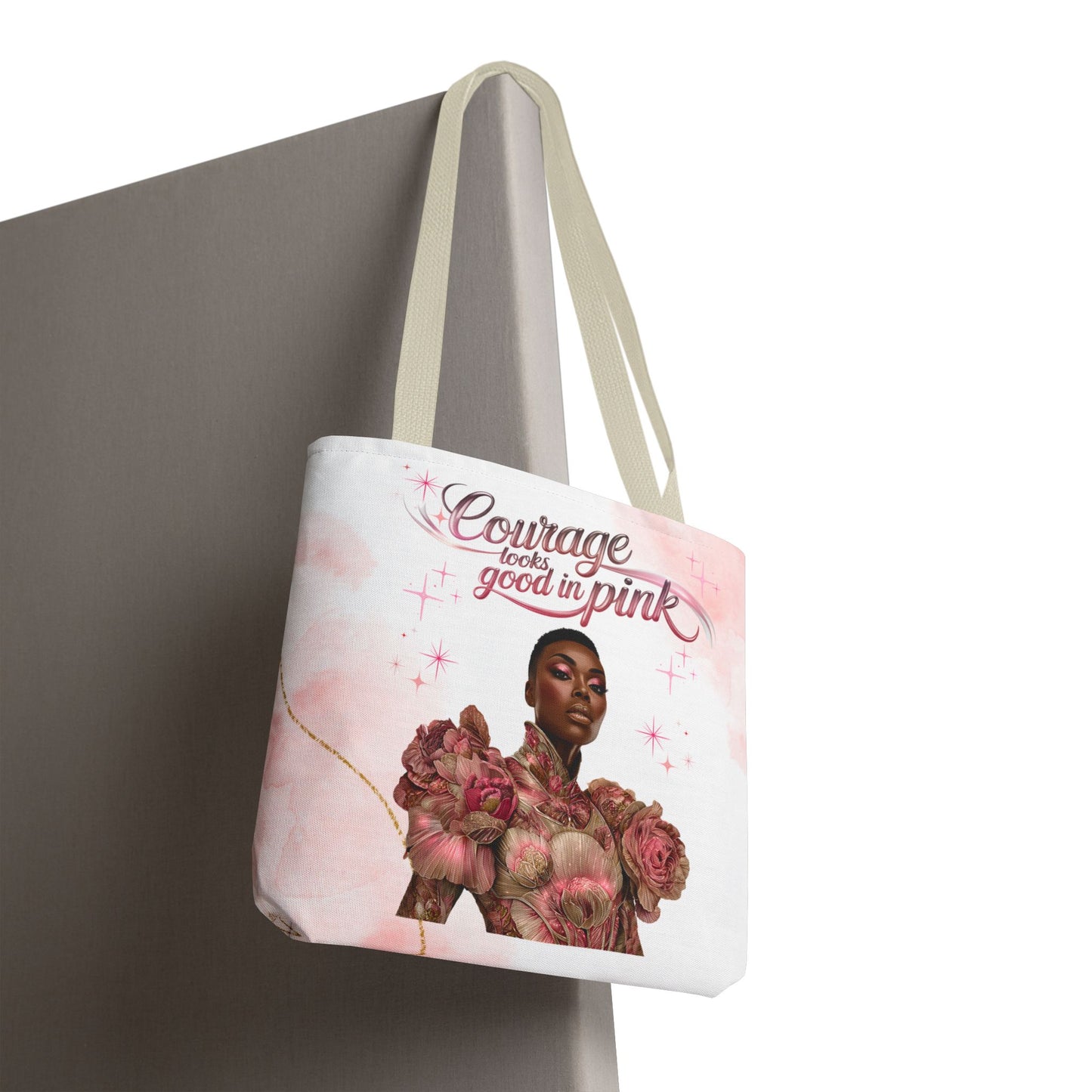 Courage Tote Bag - Empowerment, Fashion Accessory, Gift for Her, Motivational Bag, Pink Aesthetic