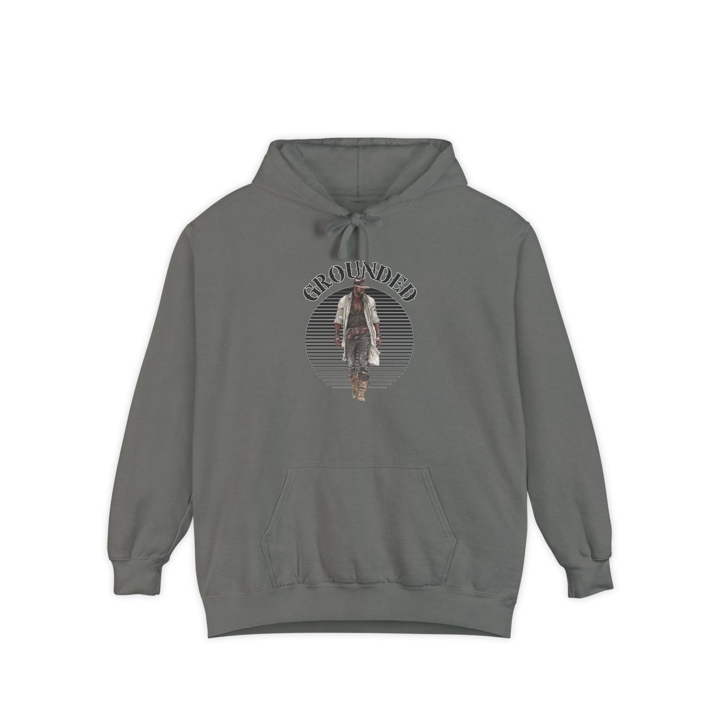 Grounded ( in black top) Unisex Garment-Dyed Hoodie, Cozy Casual Wear, Perfect for Meditation & Relaxation, Gift for Mindfulness, Everyday Comfort
