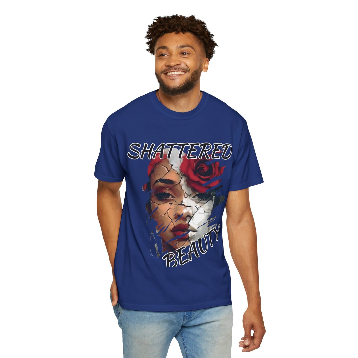 Shattered Beauty Unisex T-shirt, Artistic Graphic Tee, Gift for Art Lovers, Unique Fashion Statement, Casual Wear, Trendy Gift