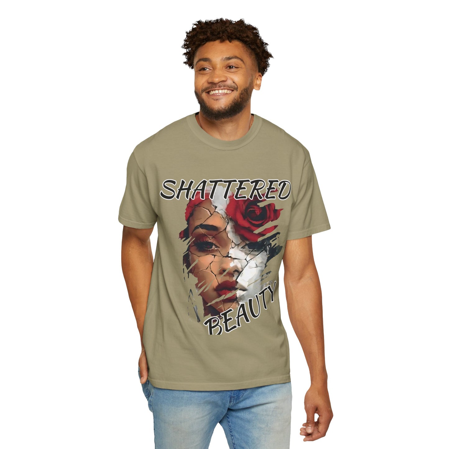Shattered Beauty Unisex T-shirt, Artistic Graphic Tee, Gift for Art Lovers, Unique Fashion Statement, Casual Wear, Trendy Gift