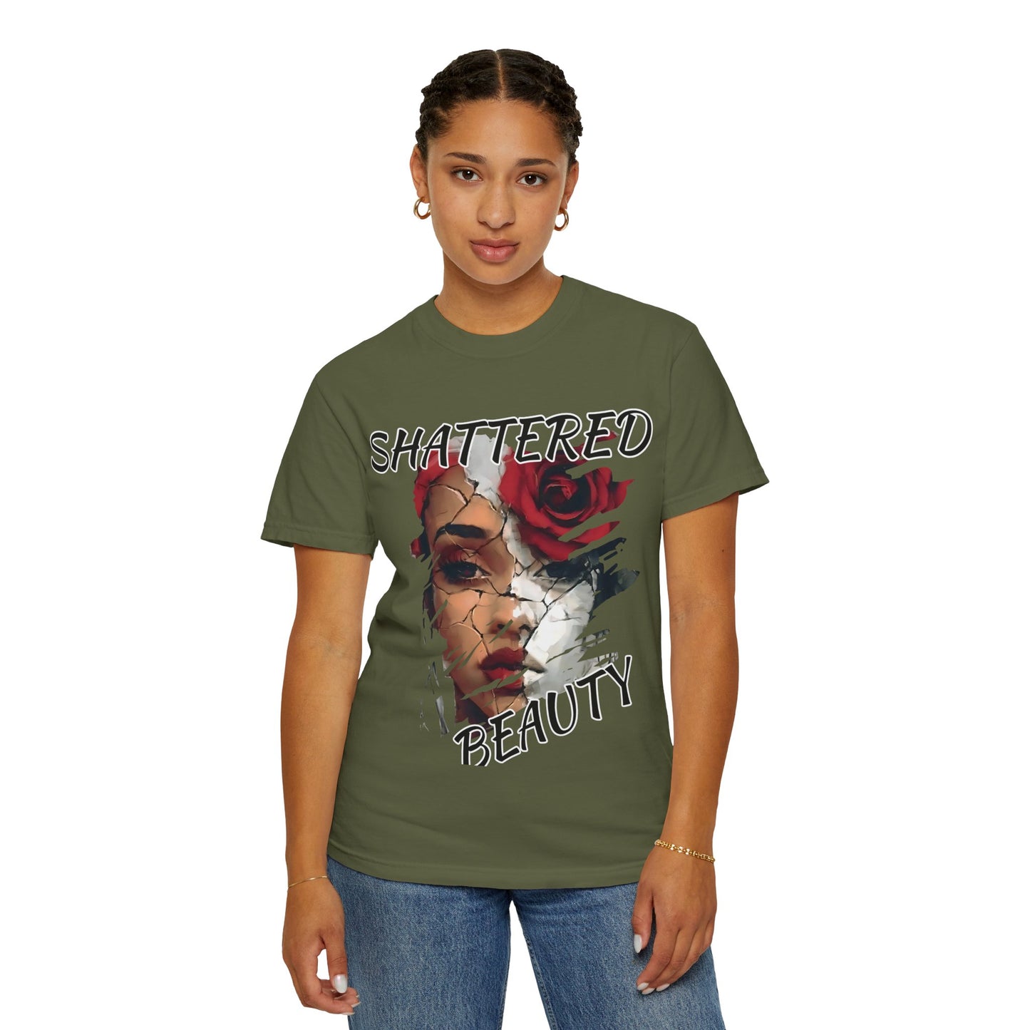 Shattered Beauty Unisex T-shirt, Artistic Graphic Tee, Gift for Art Lovers, Unique Fashion Statement, Casual Wear, Trendy Gift