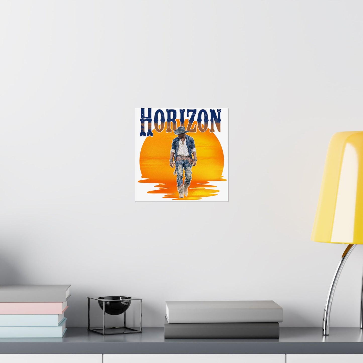 Cowboy Horizon Wall Art | Rustic Decor, Western Theme, Home Office, Gift for Cowboy Lovers, Landscape Posters
