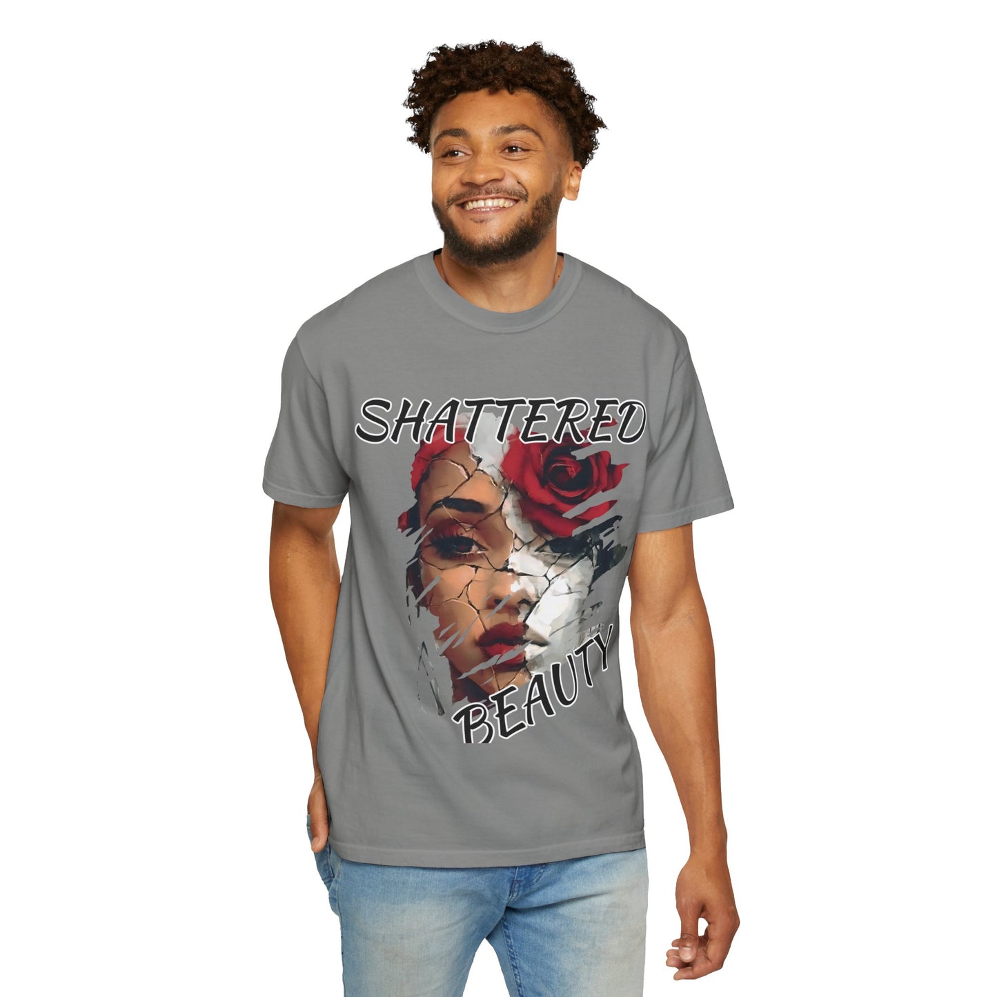 Shattered Beauty Unisex T-shirt, Artistic Graphic Tee, Gift for Art Lovers, Unique Fashion Statement, Casual Wear, Trendy Gift
