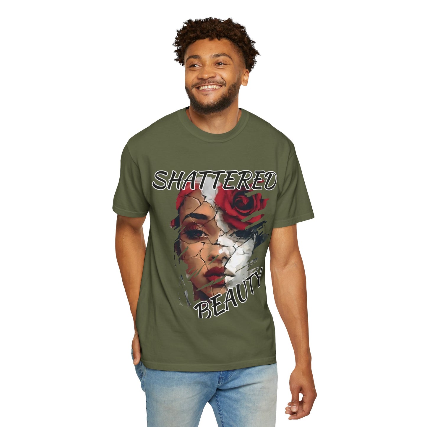 Shattered Beauty Unisex T-shirt, Artistic Graphic Tee, Gift for Art Lovers, Unique Fashion Statement, Casual Wear, Trendy Gift