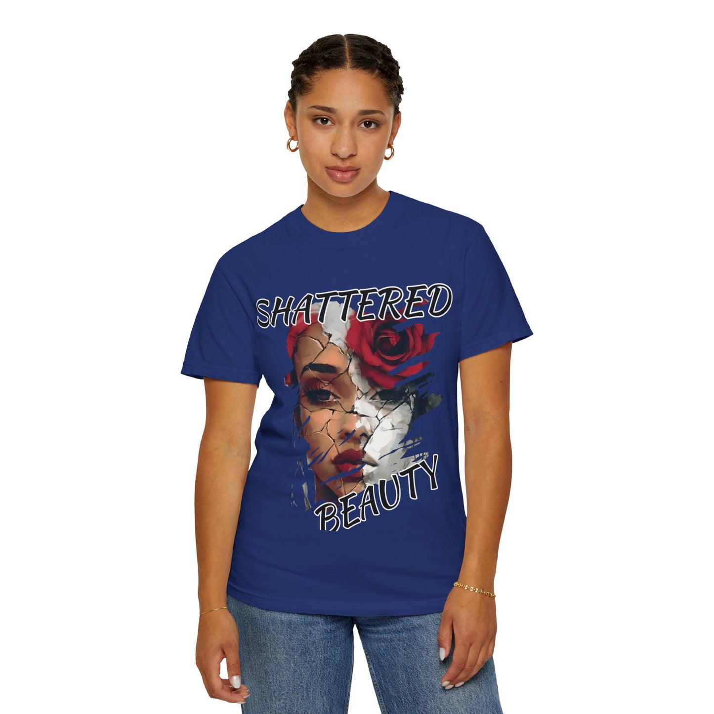 Shattered Beauty Unisex T-shirt, Artistic Graphic Tee, Gift for Art Lovers, Unique Fashion Statement, Casual Wear, Trendy Gift