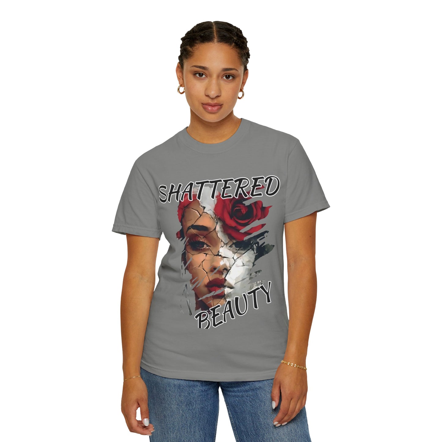 Shattered Beauty Unisex T-shirt, Artistic Graphic Tee, Gift for Art Lovers, Unique Fashion Statement, Casual Wear, Trendy Gift
