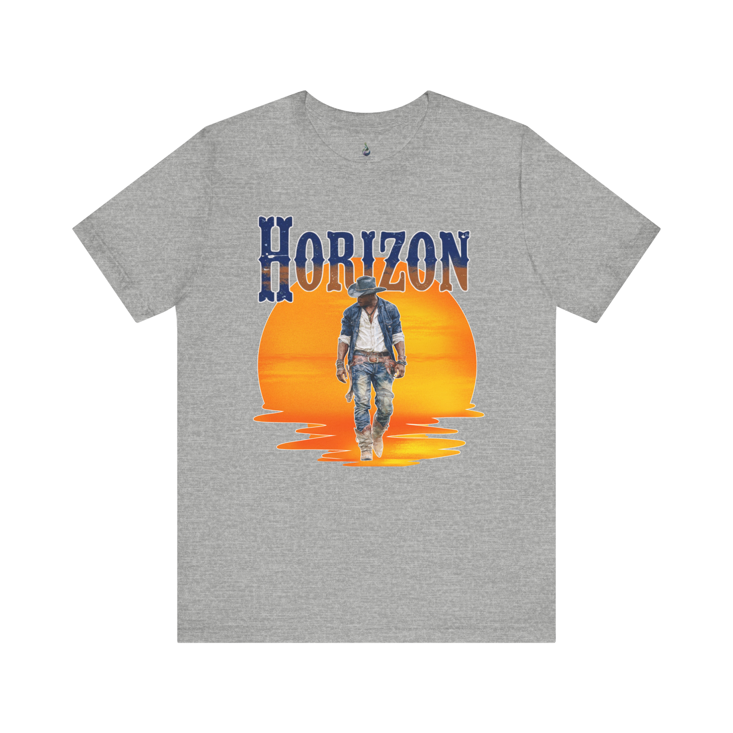 Horizon Cowboy Sunset T-Shirt | Western Country Rodeo Graphic Tee | Rustic Western Wear for Men & Women