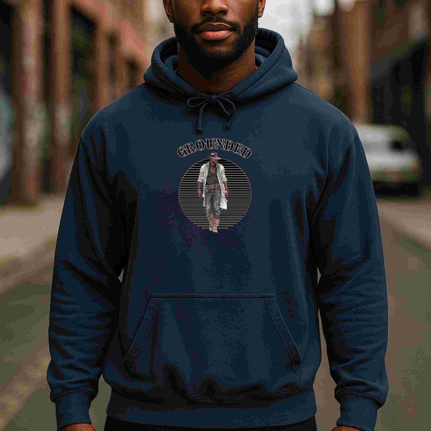 Grounded ( in black top) Unisex Garment-Dyed Hoodie, Cozy Casual Wear, Perfect for Meditation & Relaxation, Gift for Mindfulness, Everyday Comfort