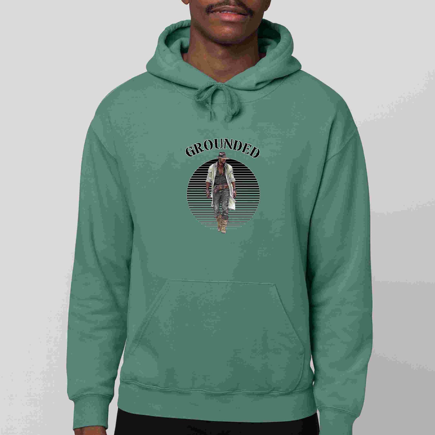 Grounded ( in black top) Unisex Garment-Dyed Hoodie, Cozy Casual Wear, Perfect for Meditation & Relaxation, Gift for Mindfulness, Everyday Comfort