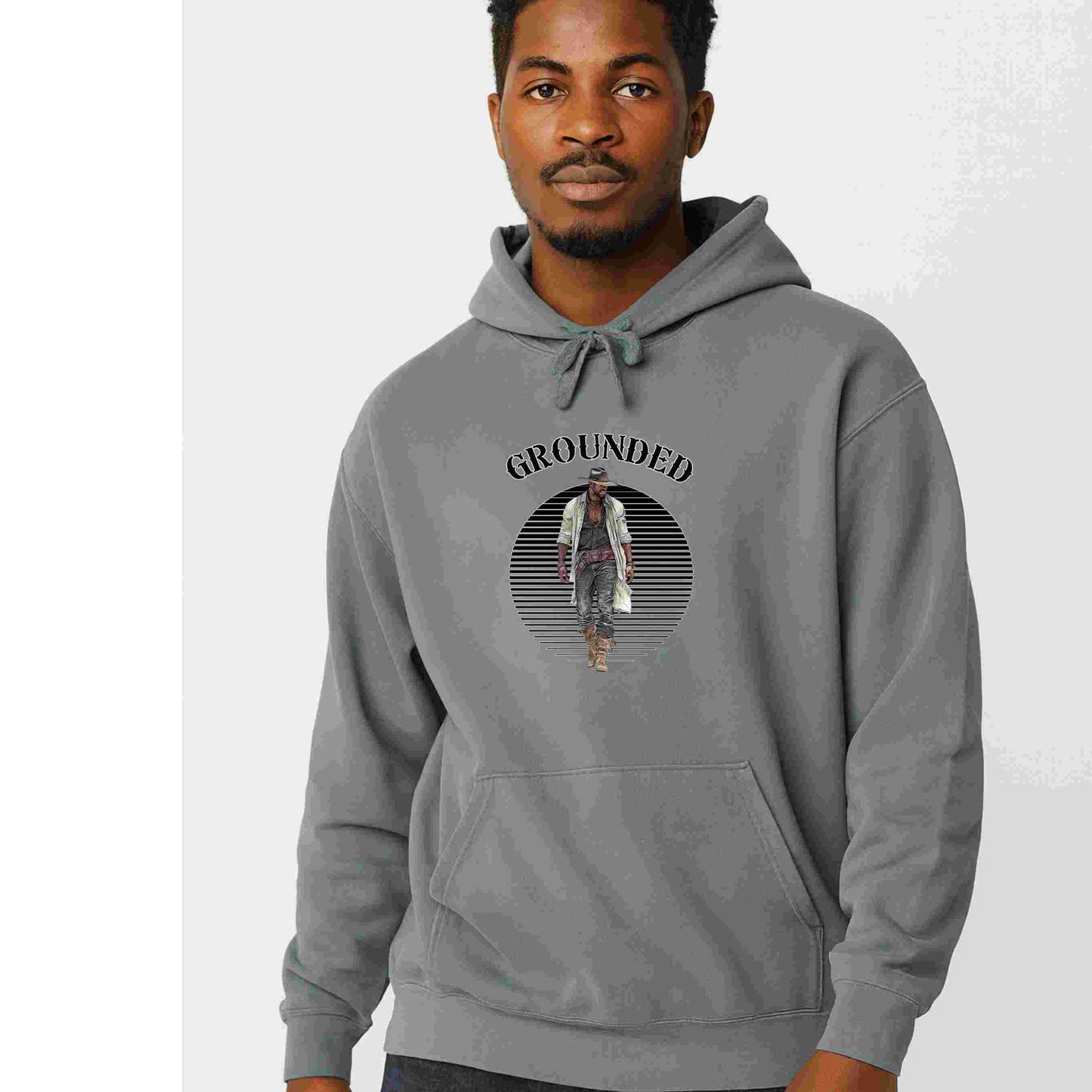 Grounded ( in black top) Unisex Garment-Dyed Hoodie, Cozy Casual Wear, Perfect for Meditation & Relaxation, Gift for Mindfulness, Everyday Comfort