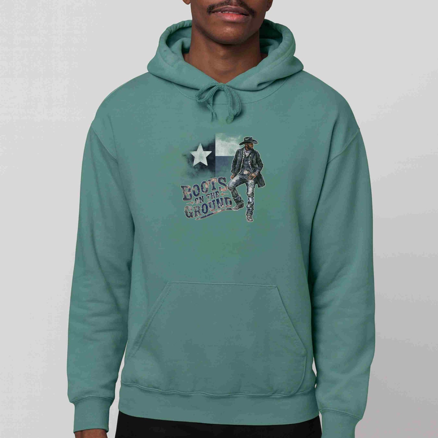 Texas Pride Hoodie with 'Boots on the Ground' Graphic