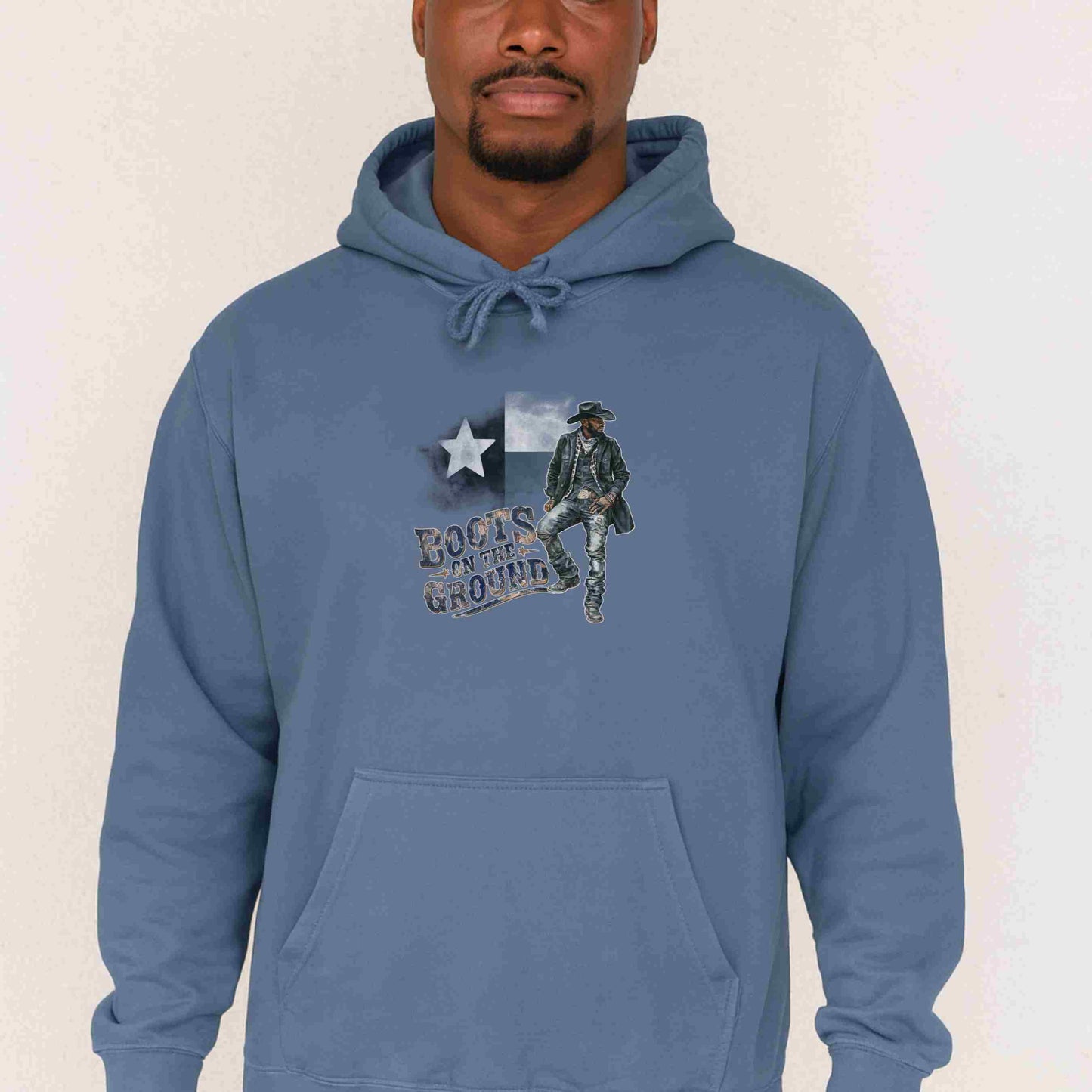 Texas Pride Hoodie with 'Boots on the Ground' Graphic