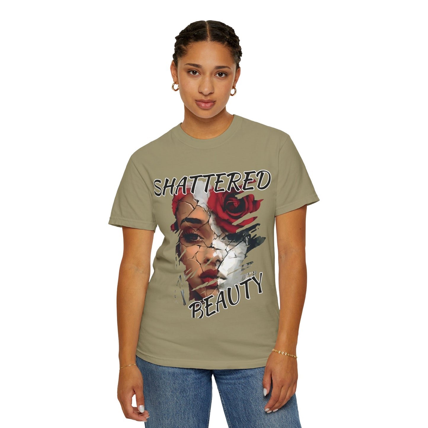 Shattered Beauty Unisex T-shirt, Artistic Graphic Tee, Gift for Art Lovers, Unique Fashion Statement, Casual Wear, Trendy Gift