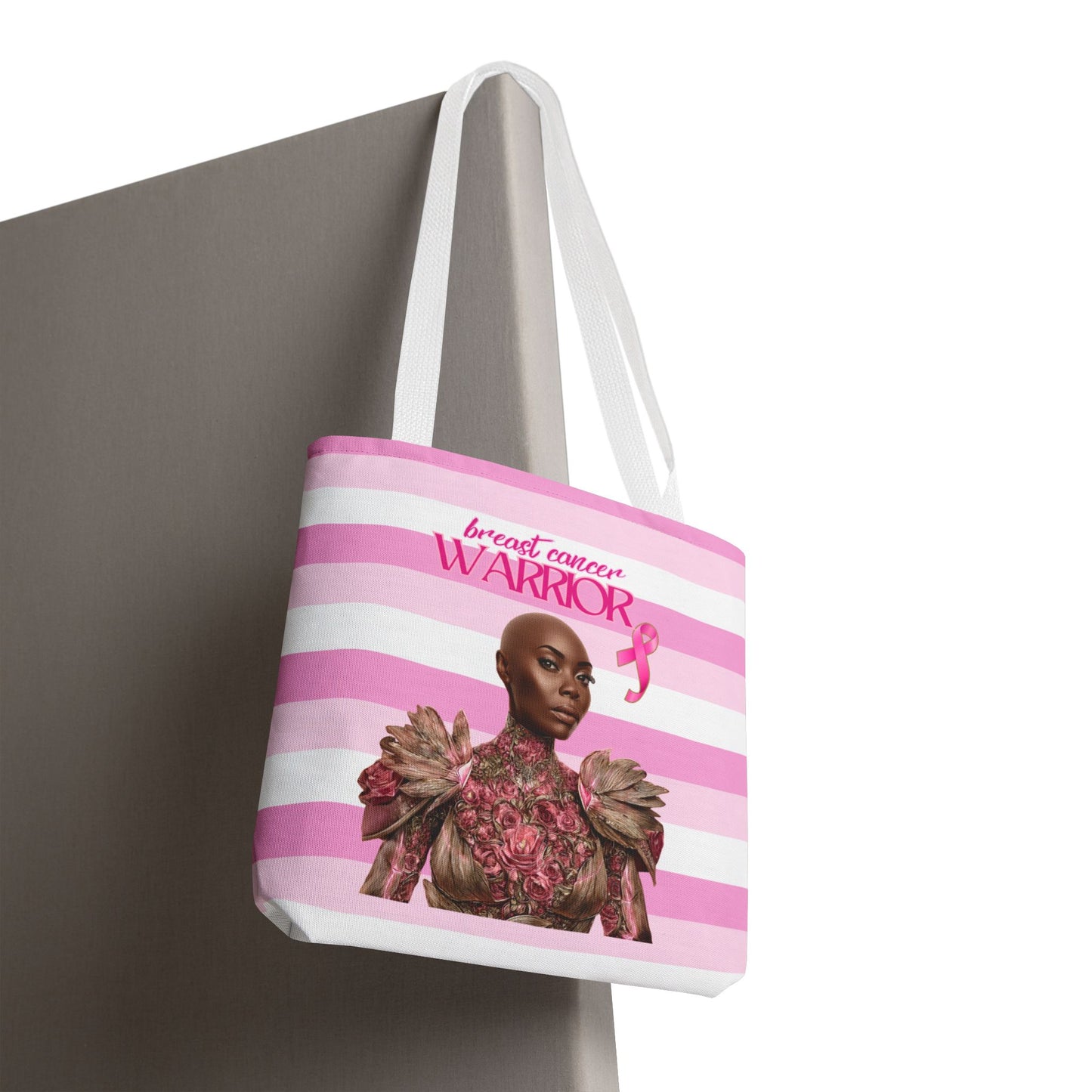 Breast Cancer Warrior Tote Bag, Empowerment Gift, Awareness Fundraiser, Pink Ribbon Support, Inspirational Tote for Survivors