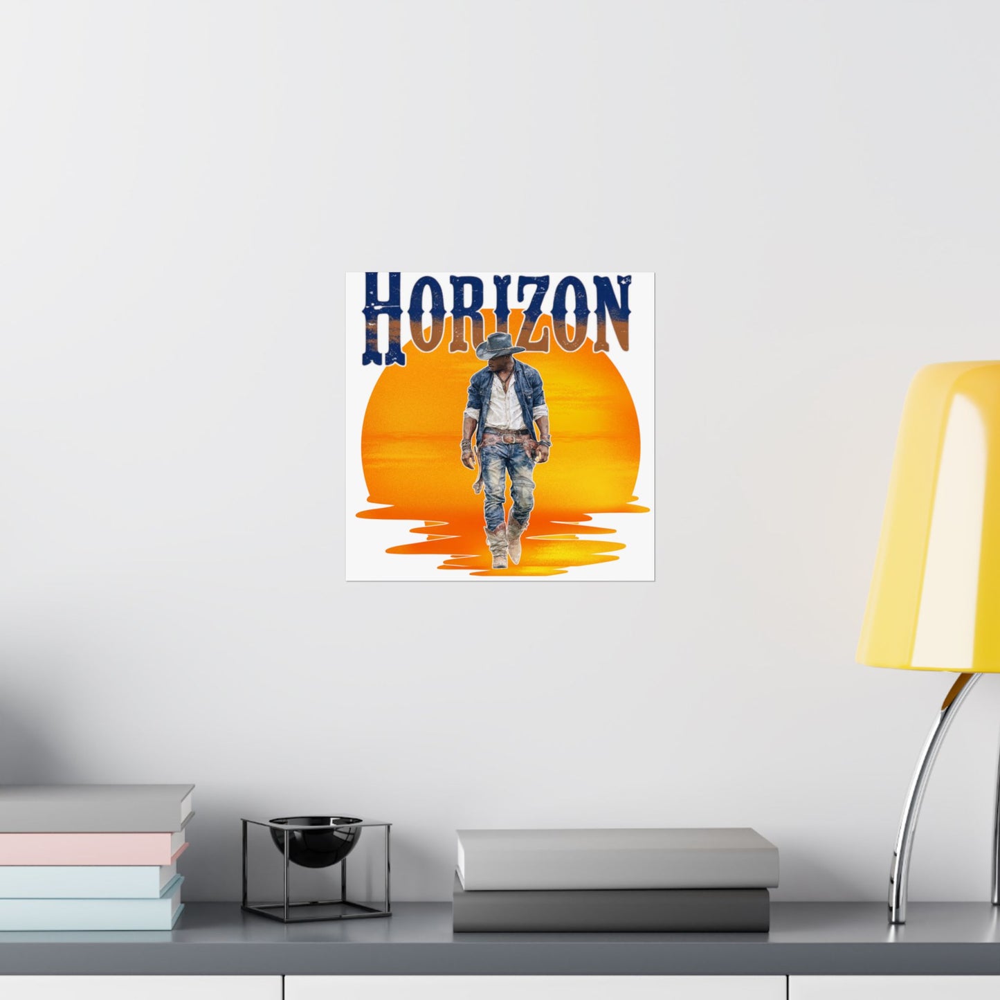 Cowboy Horizon Wall Art | Rustic Decor, Western Theme, Home Office, Gift for Cowboy Lovers, Landscape Posters