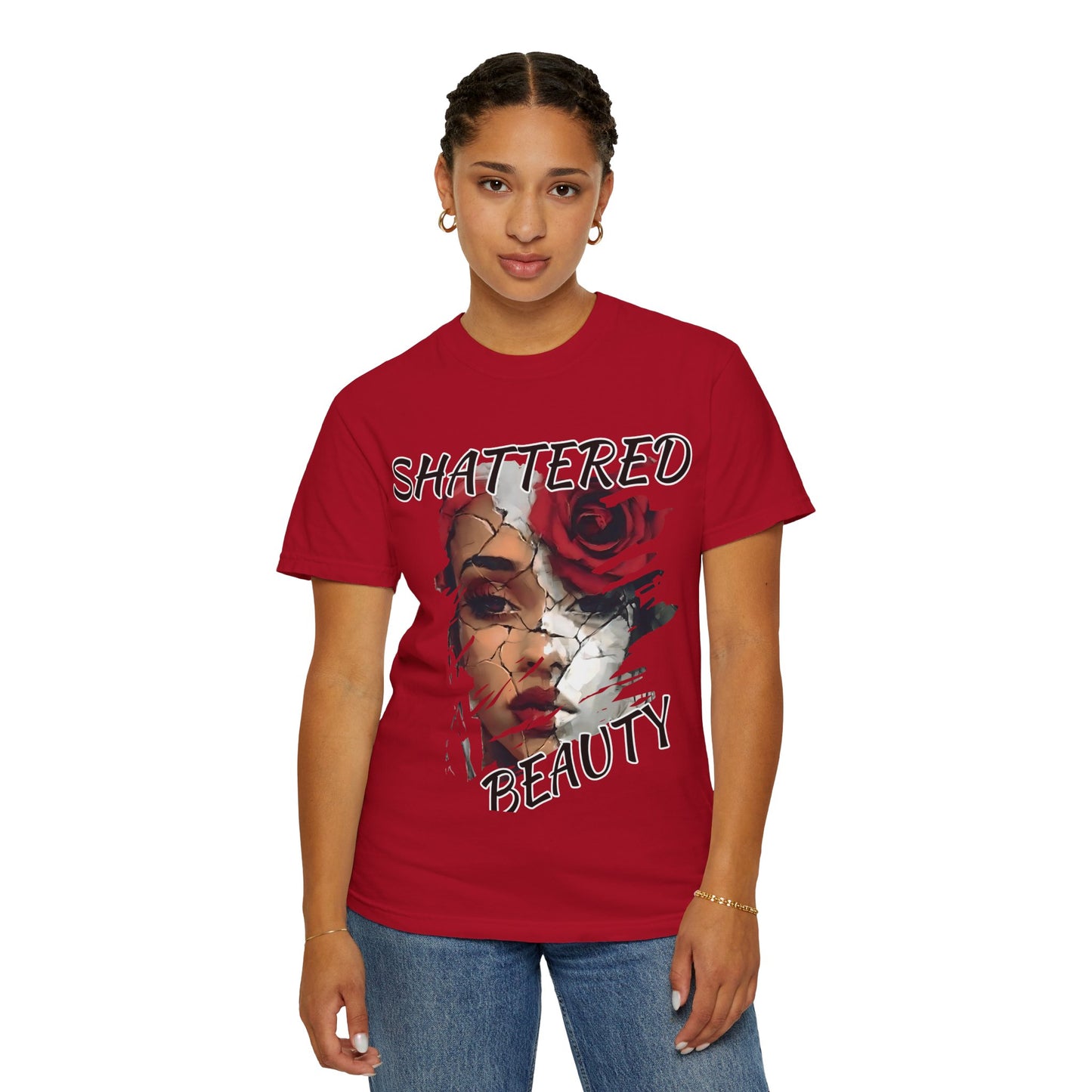 Shattered Beauty Unisex T-shirt, Artistic Graphic Tee, Gift for Art Lovers, Unique Fashion Statement, Casual Wear, Trendy Gift