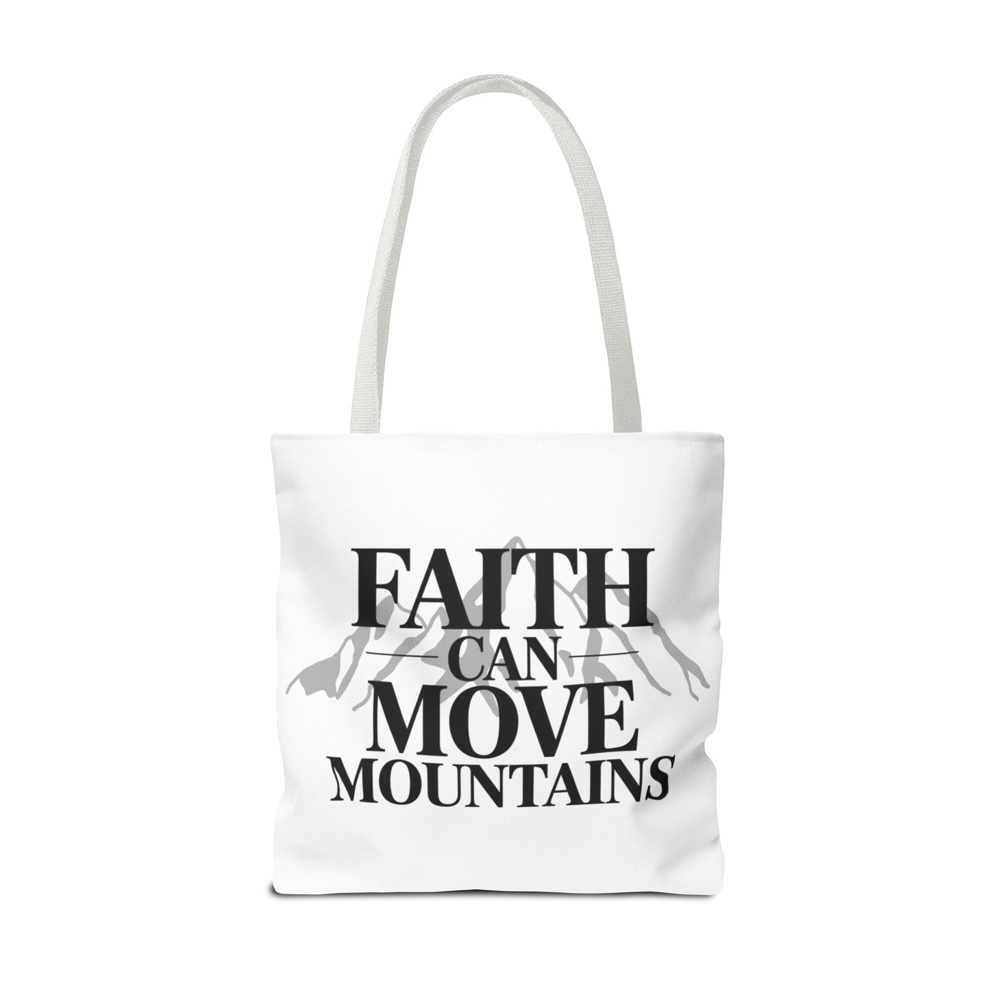 Faith Can Move Mountains Tote Bag – Inspirational Christian Tote, Scripture Quote Bag