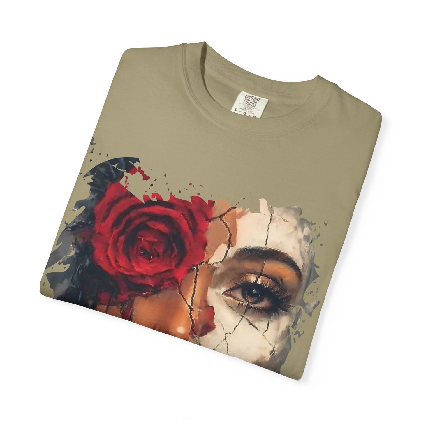 Scarlet Veil Empowerment Tee” or “Cracked Porcelain Resilience Shirt”