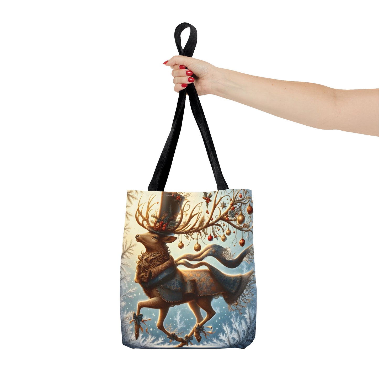 Whimsical Reindeer Christmas Tote Bag, Elegant Holiday Deer Art Tote, Winter Gift Bag, Festive Seasonal Tote for Women