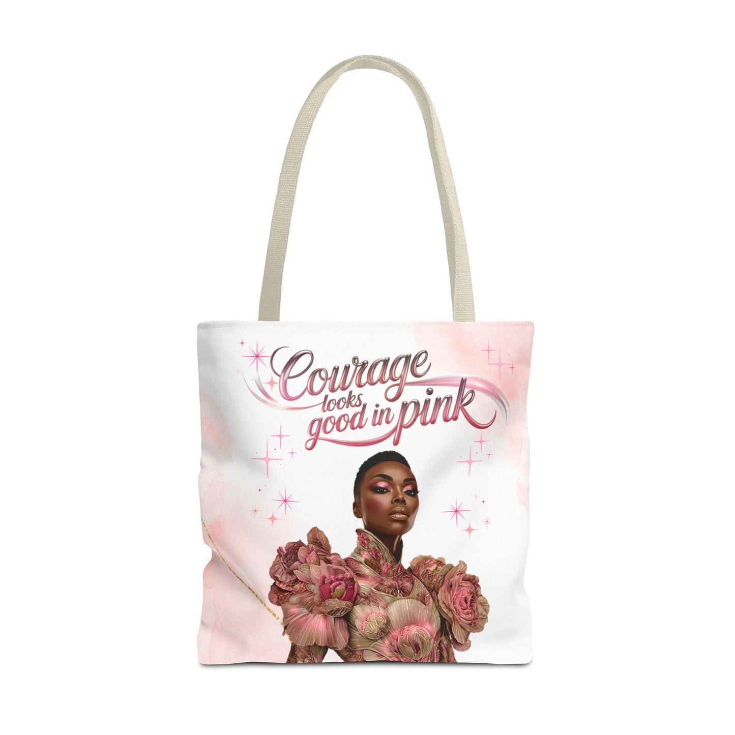Courage Tote Bag - Empowerment, Fashion Accessory, Gift for Her, Motivational Bag, Pink Aesthetic