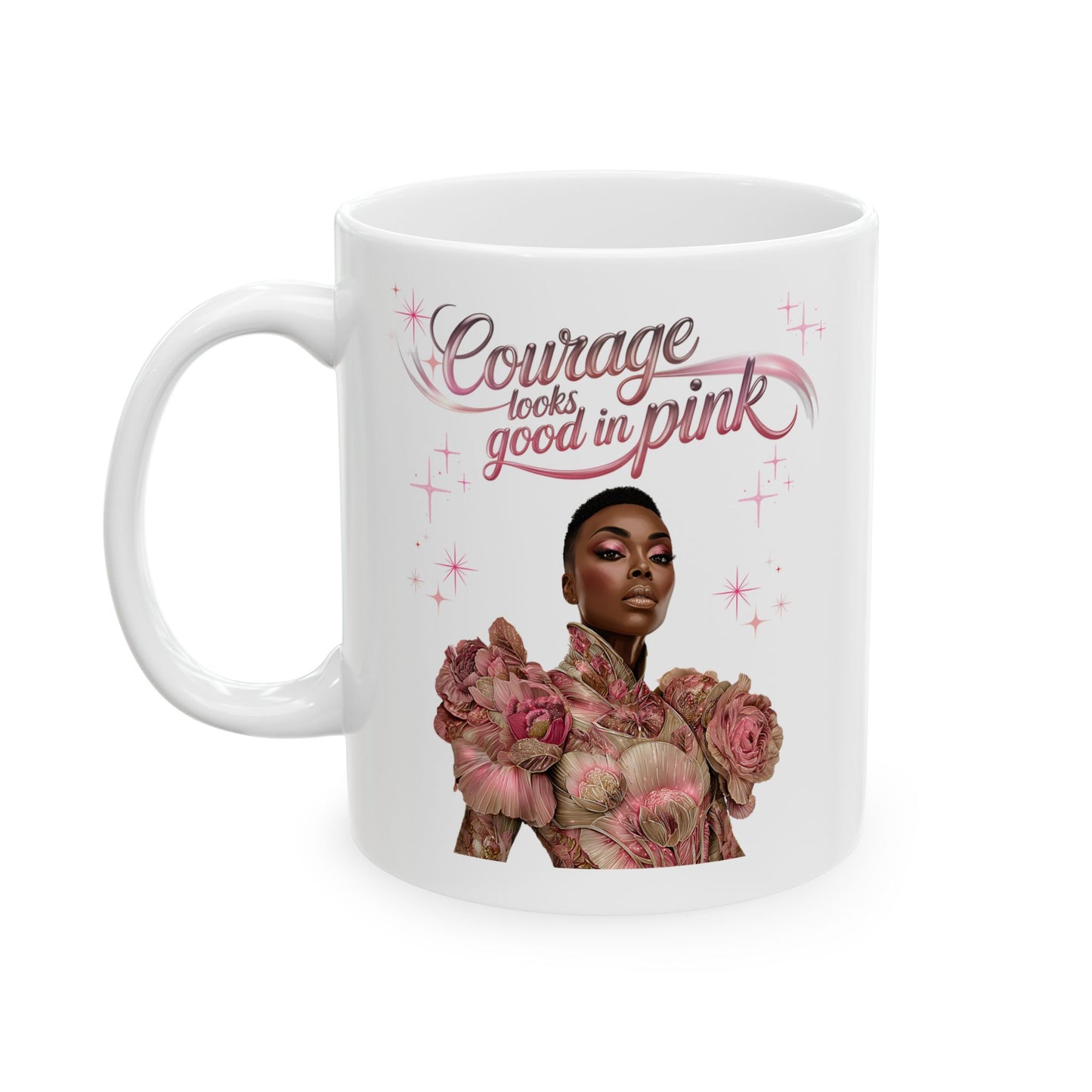 Romantic Ceramic Mug with Floral Design, Coffee Cup Gift for Her, Love, Engagement, Anniversary, Wedding