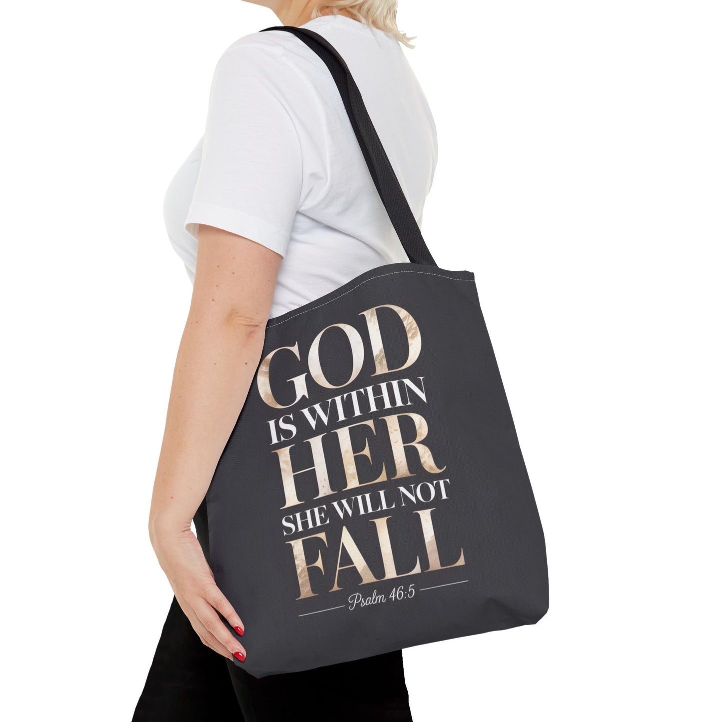 Copy of Psalm 46:5 Tote Bag, God Is Within Her She Will Not Fall Tote, Christian Scripture Tote, Faith Inspirational Bag for Women