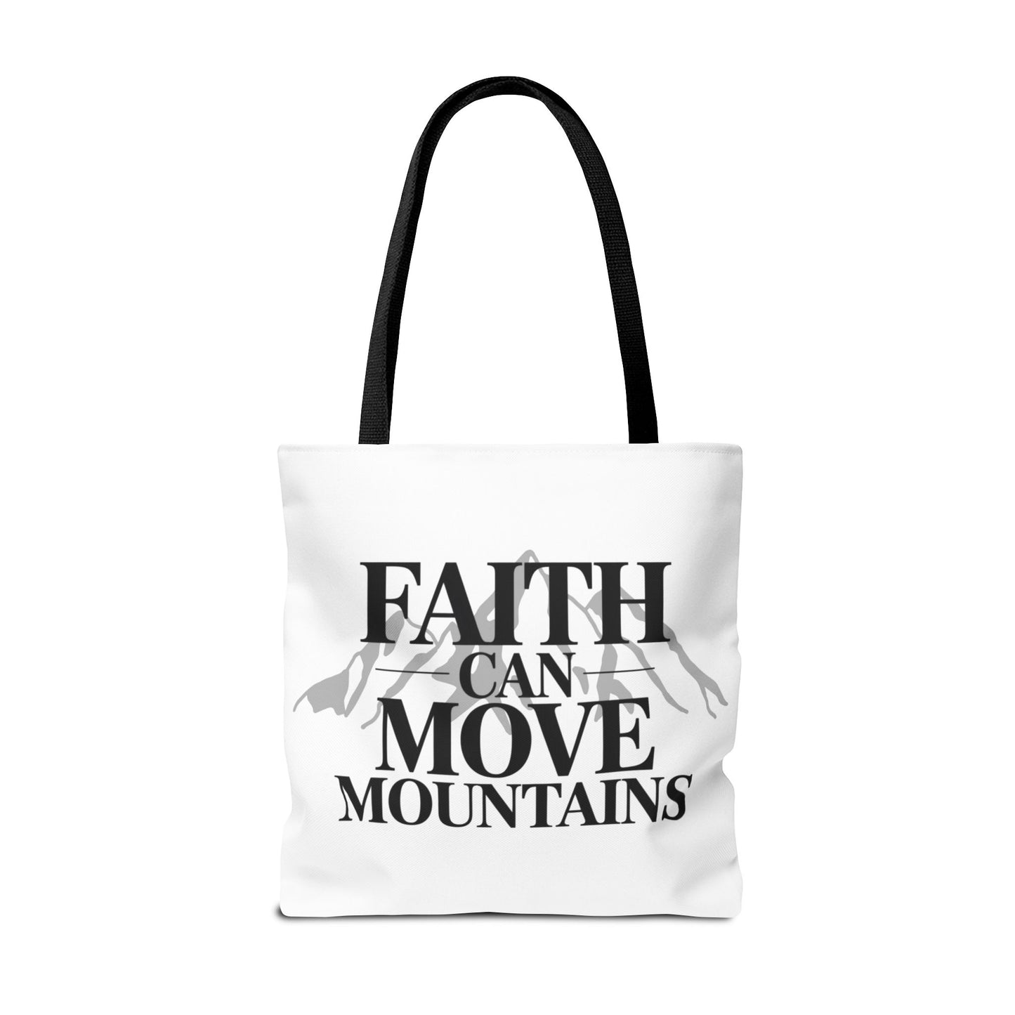 Faith Can Move Mountains Tote Bag – Inspirational Christian Tote, Scripture Quote Bag