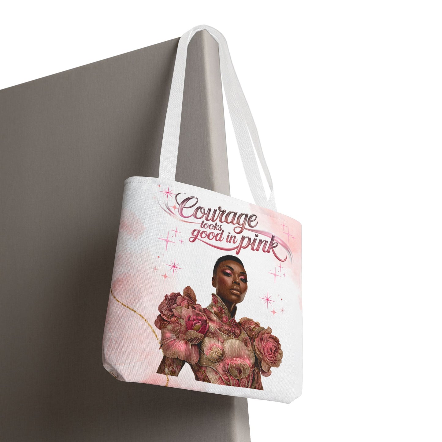 Courage Tote Bag - Empowerment, Fashion Accessory, Gift for Her, Motivational Bag, Pink Aesthetic