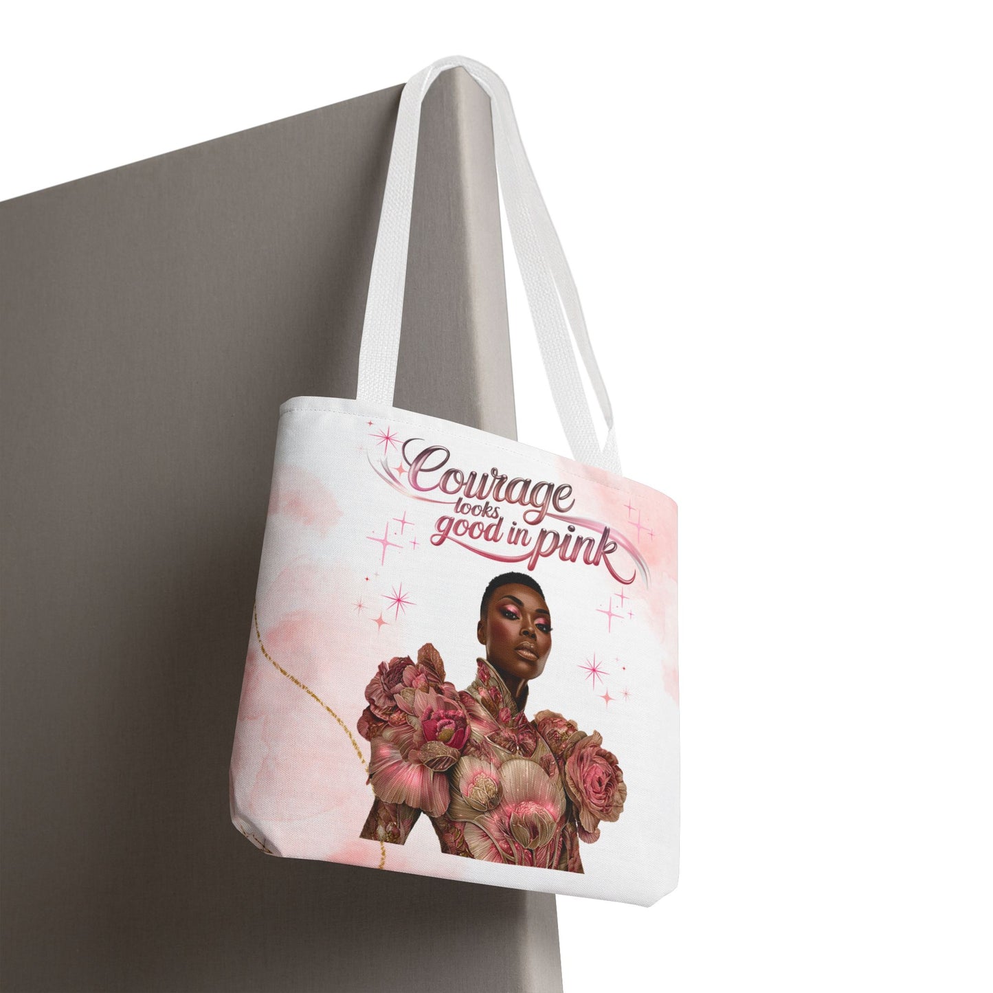 Courage Tote Bag - Empowerment, Fashion Accessory, Gift for Her, Motivational Bag, Pink Aesthetic