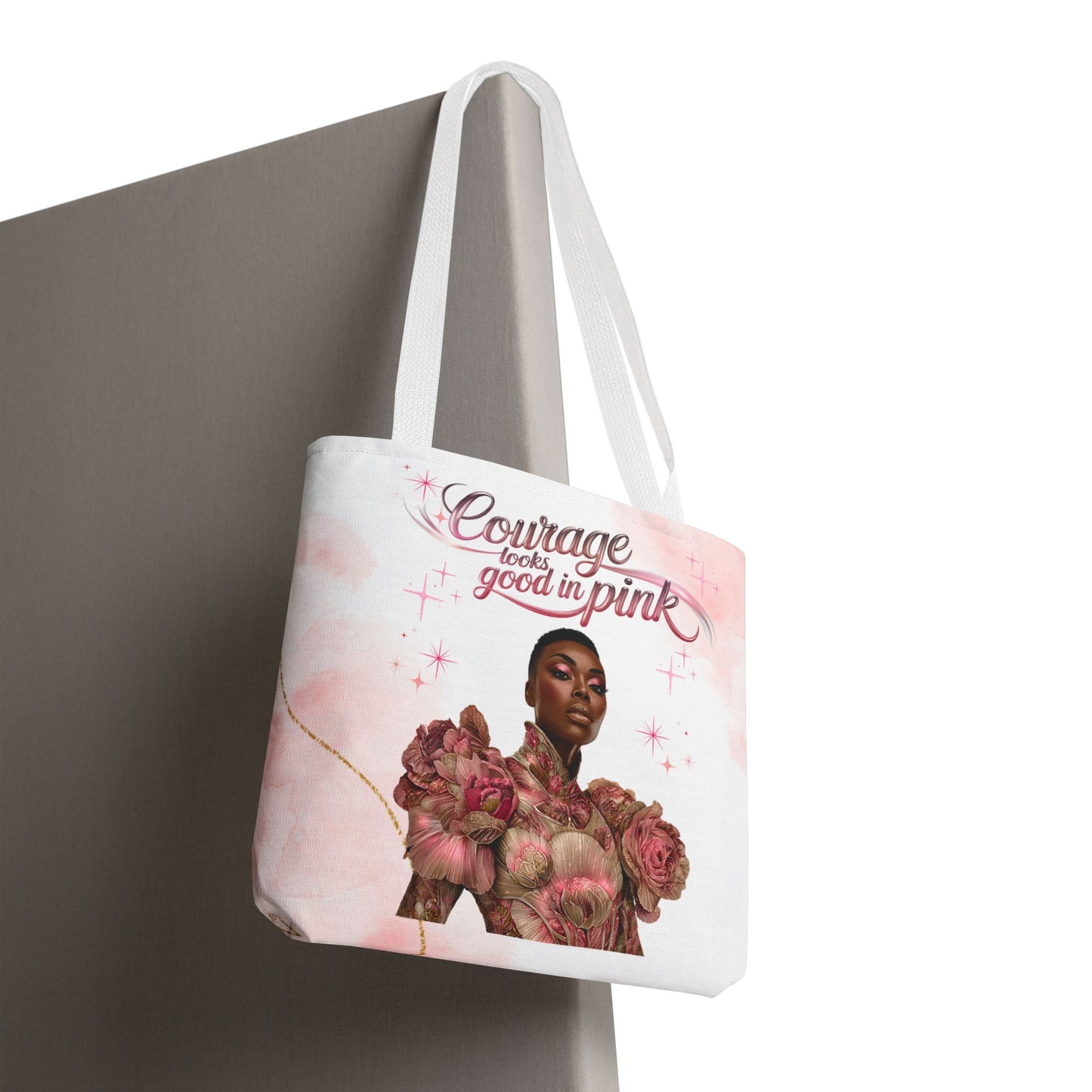 Courage Tote Bag - Empowerment, Fashion Accessory, Gift for Her, Motivational Bag, Pink Aesthetic