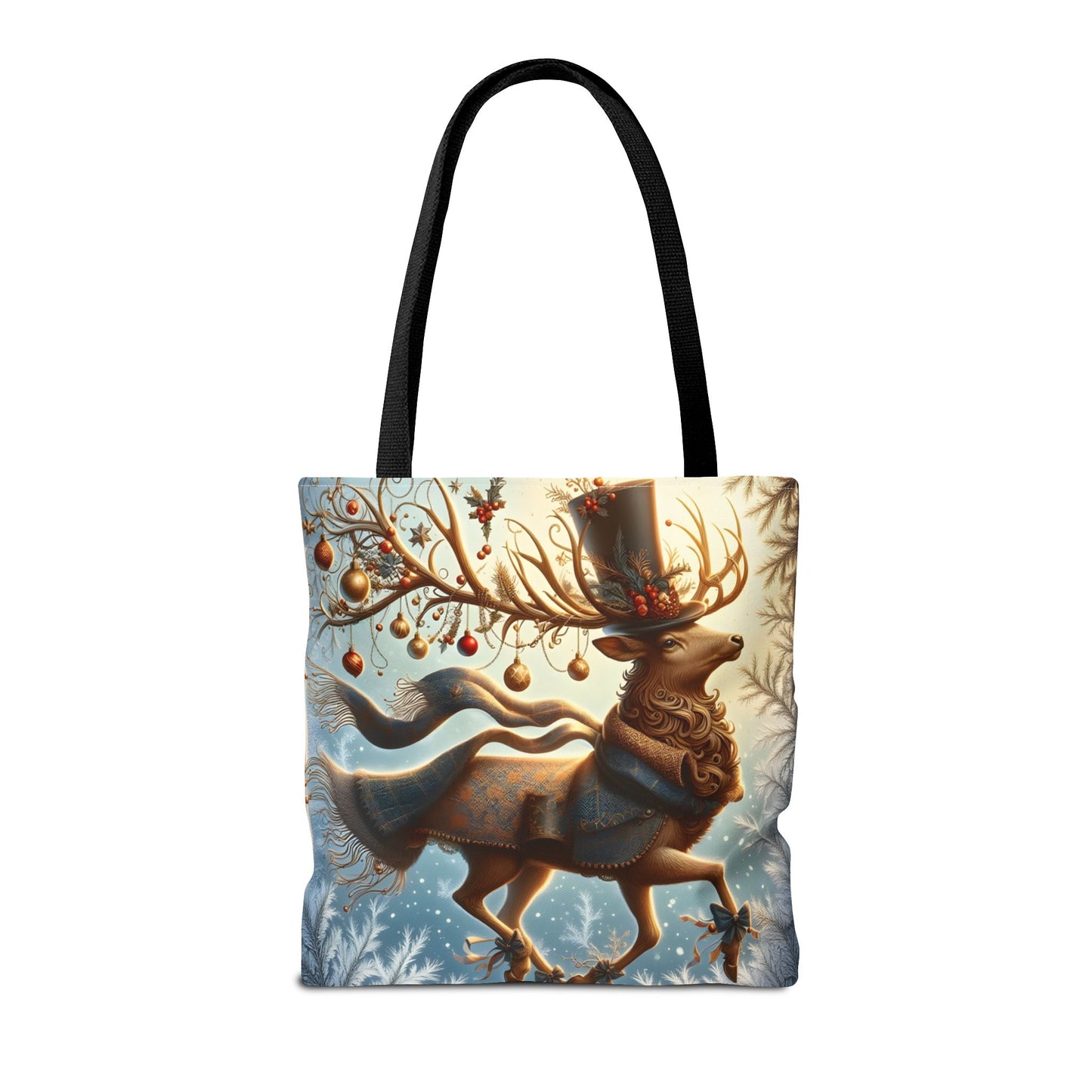 Whimsical Reindeer Christmas Tote Bag, Elegant Holiday Deer Art Tote, Winter Gift Bag, Festive Seasonal Tote for Women