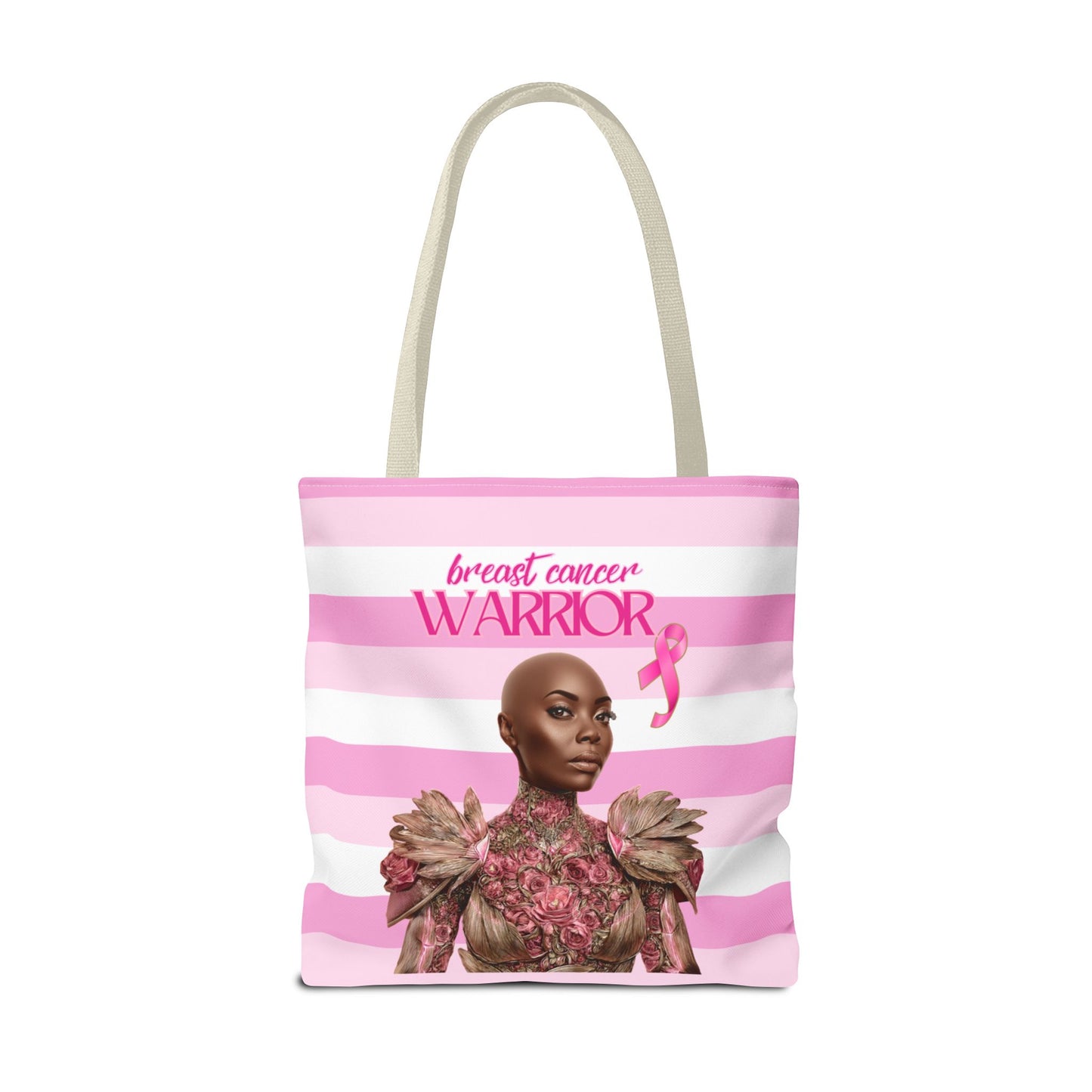 Breast Cancer Warrior Tote Bag, Empowerment Gift, Awareness Fundraiser, Pink Ribbon Support, Inspirational Tote for Survivors
