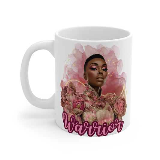 Warrior Queen Mug | I’m a Survivor Mug | Breast Cancer Awareness Gift | Pink Ribbon Coffee Cup | Rose Gold Empowerment Mug | Courage & Strength Survivor Gift