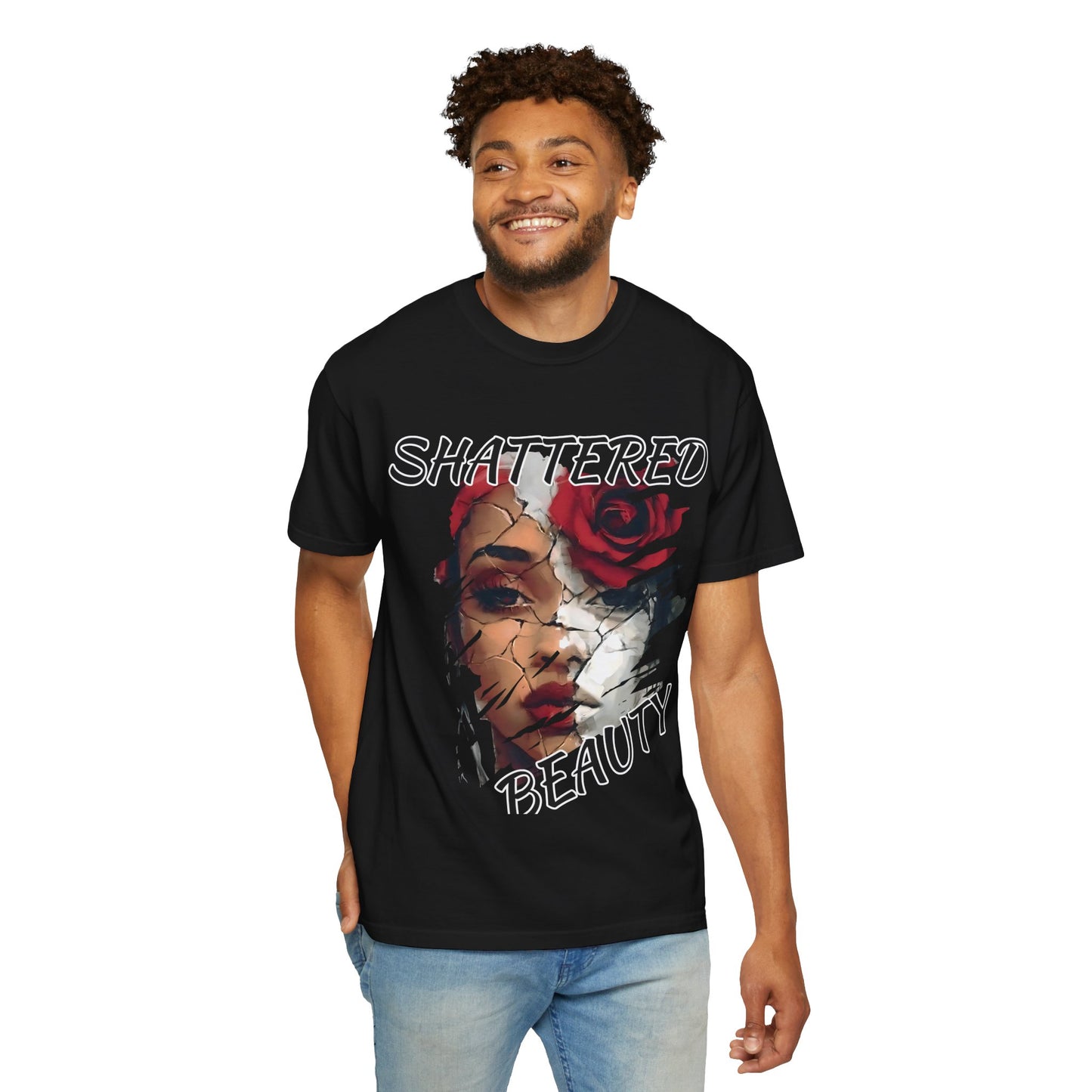Shattered Beauty Unisex T-shirt, Artistic Graphic Tee, Gift for Art Lovers, Unique Fashion Statement, Casual Wear, Trendy Gift