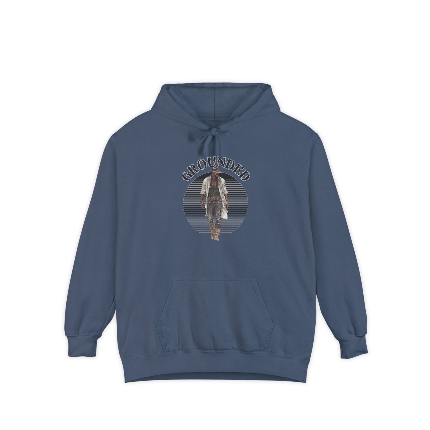 Grounded ( in black top)  Unisex Garment-Dyed Hoodie, Cozy Casual Wear, Perfect for Meditation & Relaxation, Gift for Mindfulness, Everyday Comfort