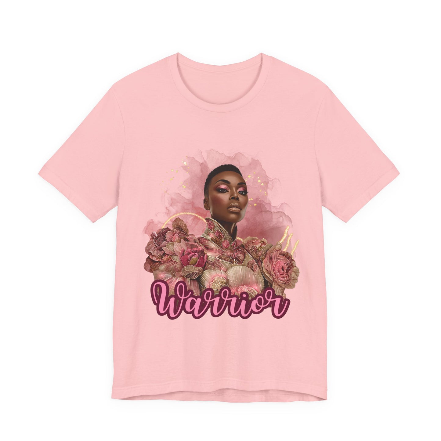 Warrior Queen Tee| Breast Cancer Awareness Shirt for Women | Rose Gold Warrior Tee | Pink Ribbon Strength Gift | Survivor Empowerment Apparel  Description: