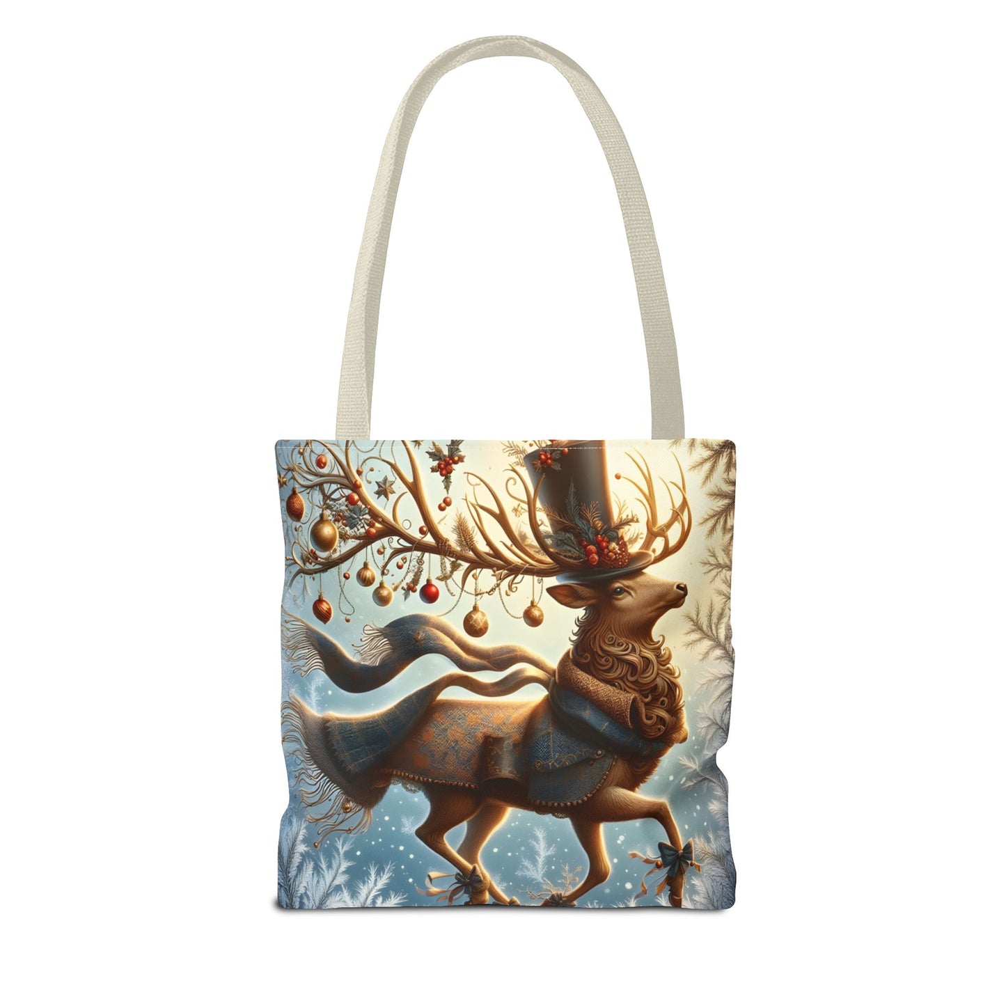 Whimsical Reindeer Christmas Tote Bag, Elegant Holiday Deer Art Tote, Winter Gift Bag, Festive Seasonal Tote for Women