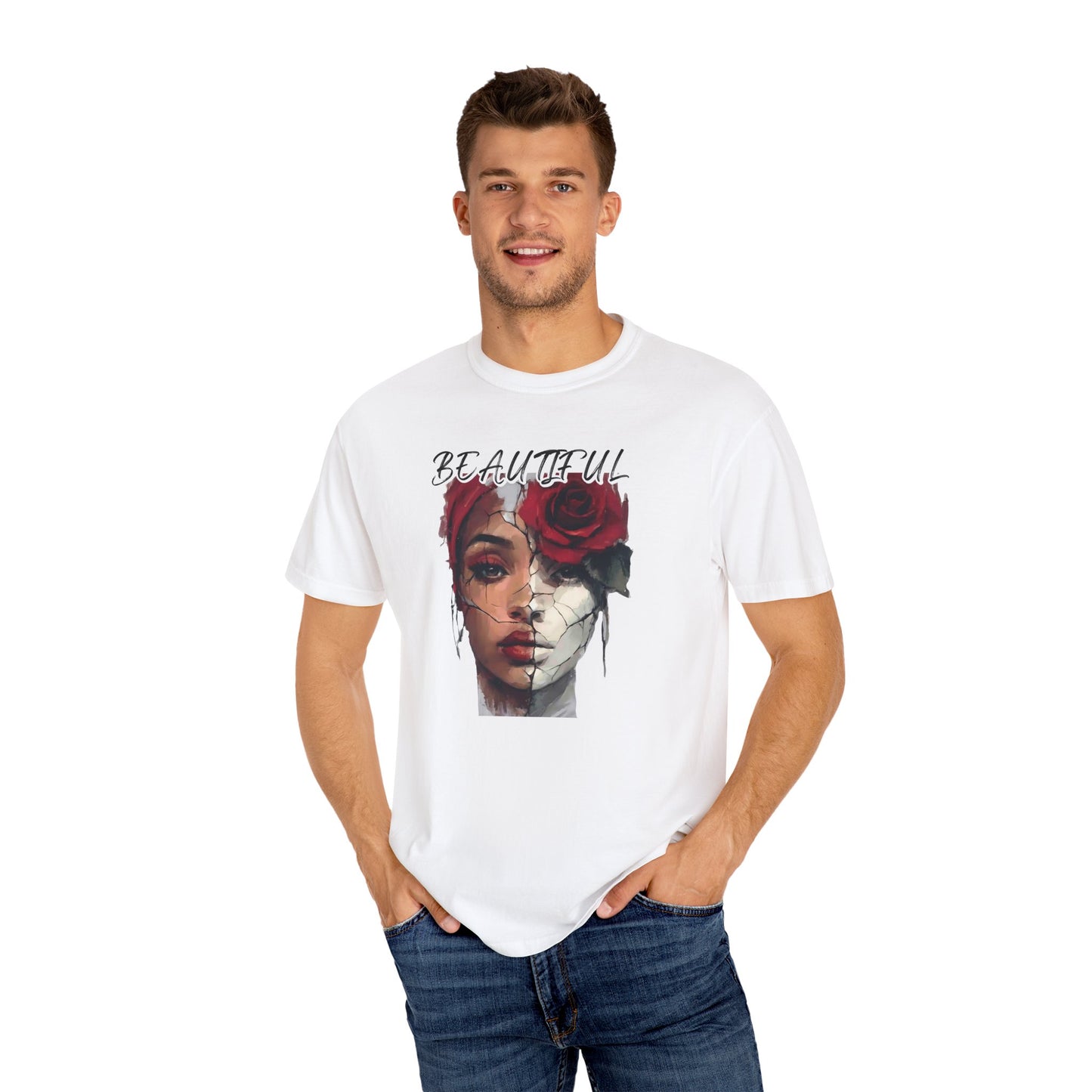 Beautiful Rose Art Unisex T-Shirt | Strength and Vulnerability Graphic Tee | Feminine Empowerment Shirt | Limited Edition Art Fashion