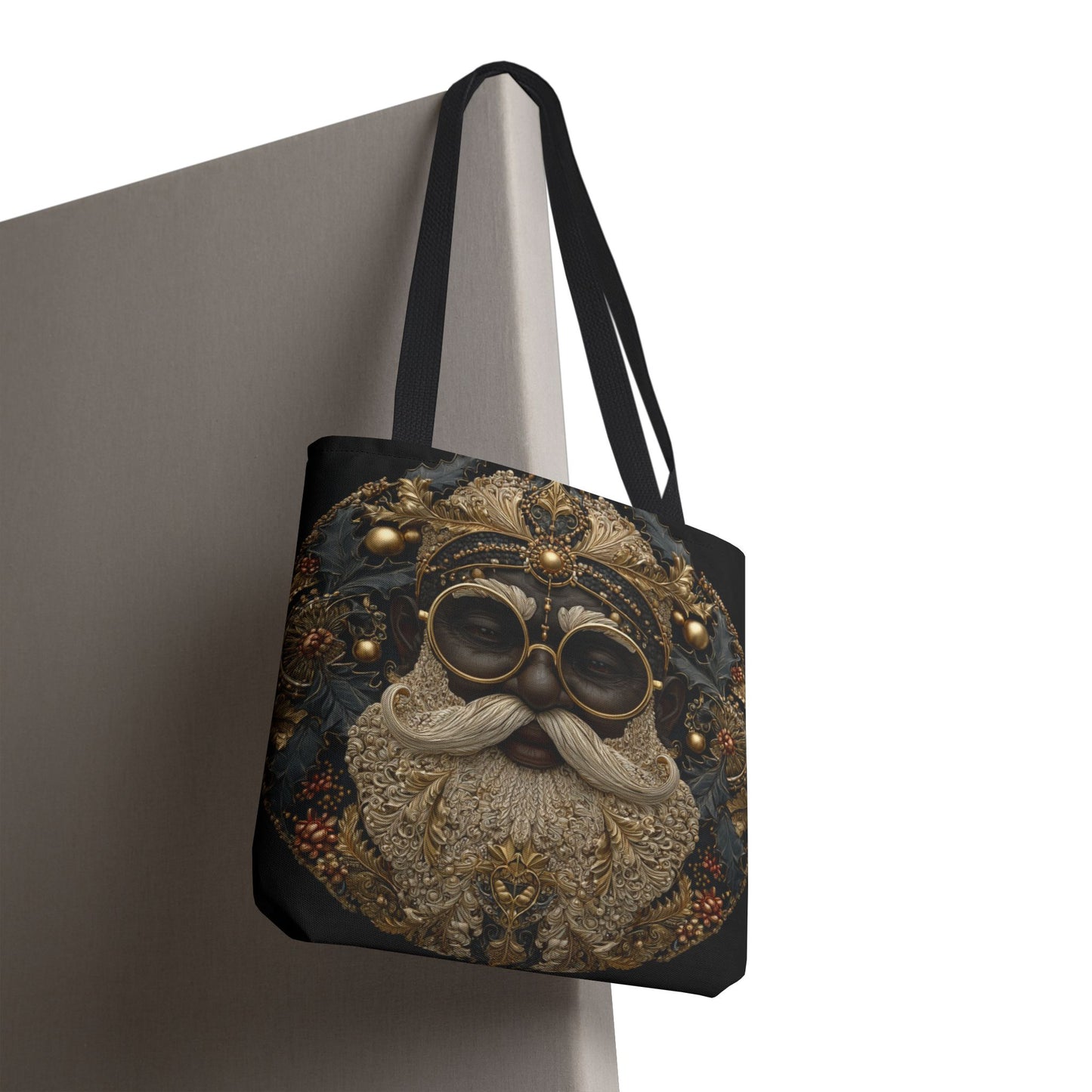 Steampunk Santa Tote Bag — Vintage Mechanical Santa Claus All-Over Print Tote