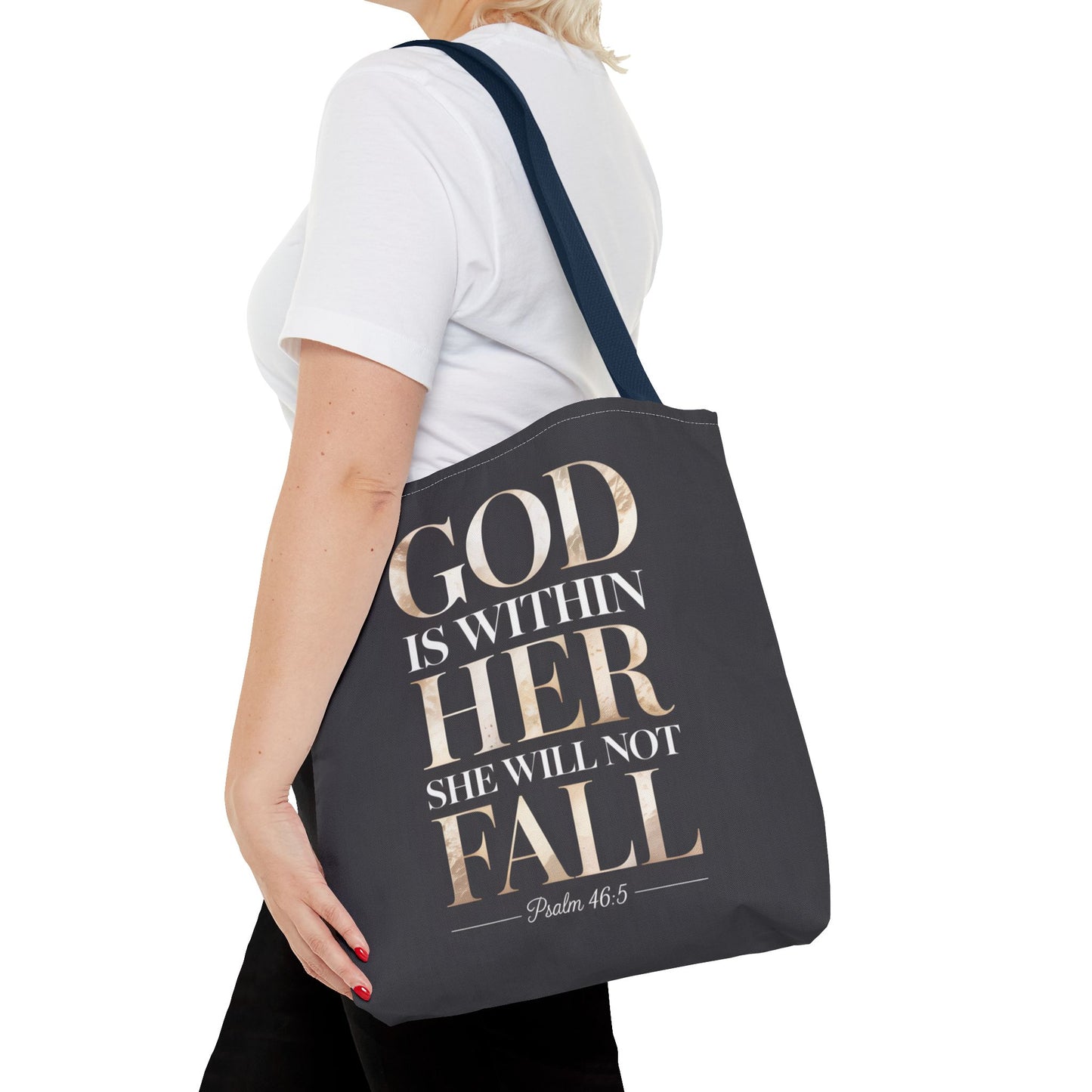 Copy of Psalm 46:5 Tote Bag, God Is Within Her She Will Not Fall Tote, Christian Scripture Tote, Faith Inspirational Bag for Women