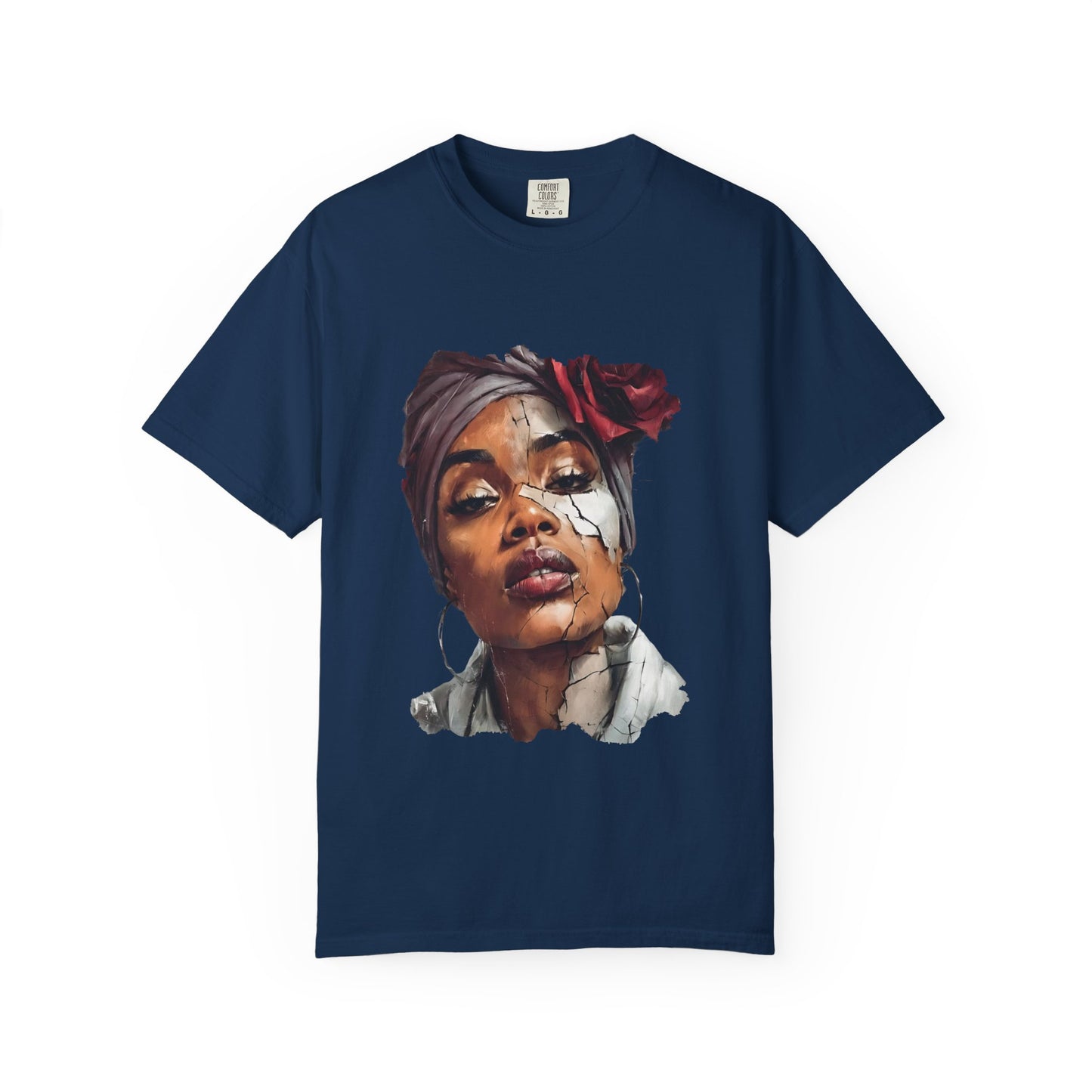 Regal Fracture T-Shirt | Strength Through Adversity Tee | Cracked Porcelain Art Shirt | Empowered Woman Apparel