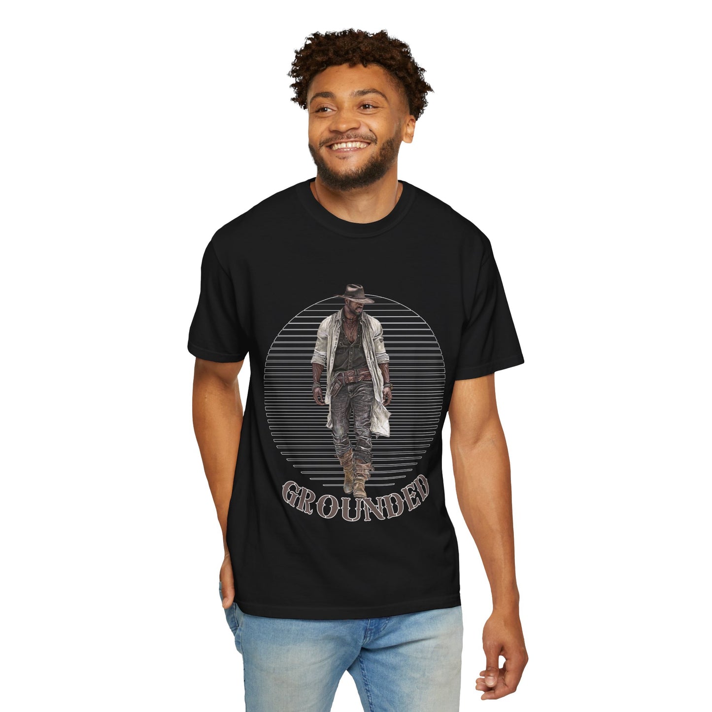 GROUNDED Cowboy Shirt - T-Shirt for Rodeo Lovers and Western Enthusiasts