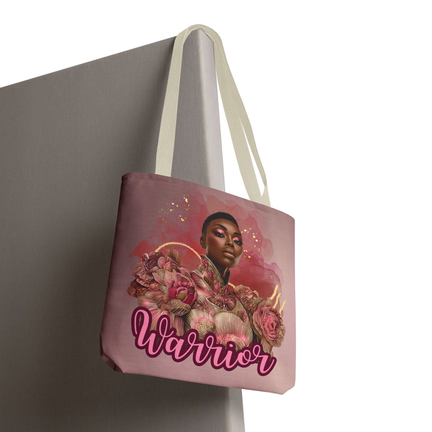 Warrior Queen Tote Bag | Rose Gold Breast Cancer Awareness | Survivor Empowerment Gift| Pink Ribbon Warrior Tote | Survivor Empowerment Gift | Courage & Strength Bag