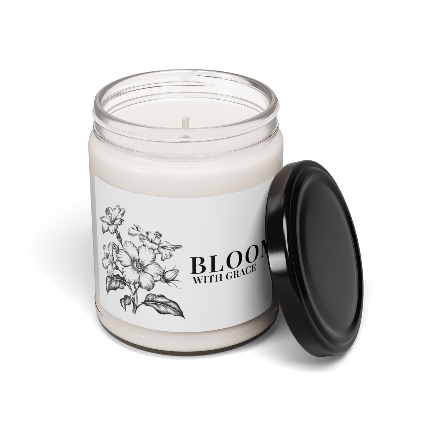 Bloom With Grace 9oz Soy Candle, Peppered Passionfruit Candle ,  Feminine Fresh Luxury Soy Candle