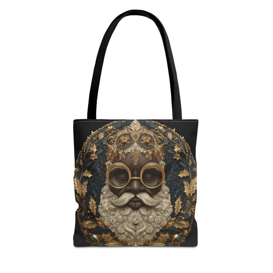 Christmas Steampunk Santa Tote Bag — Vintage Holiday All-Over Print