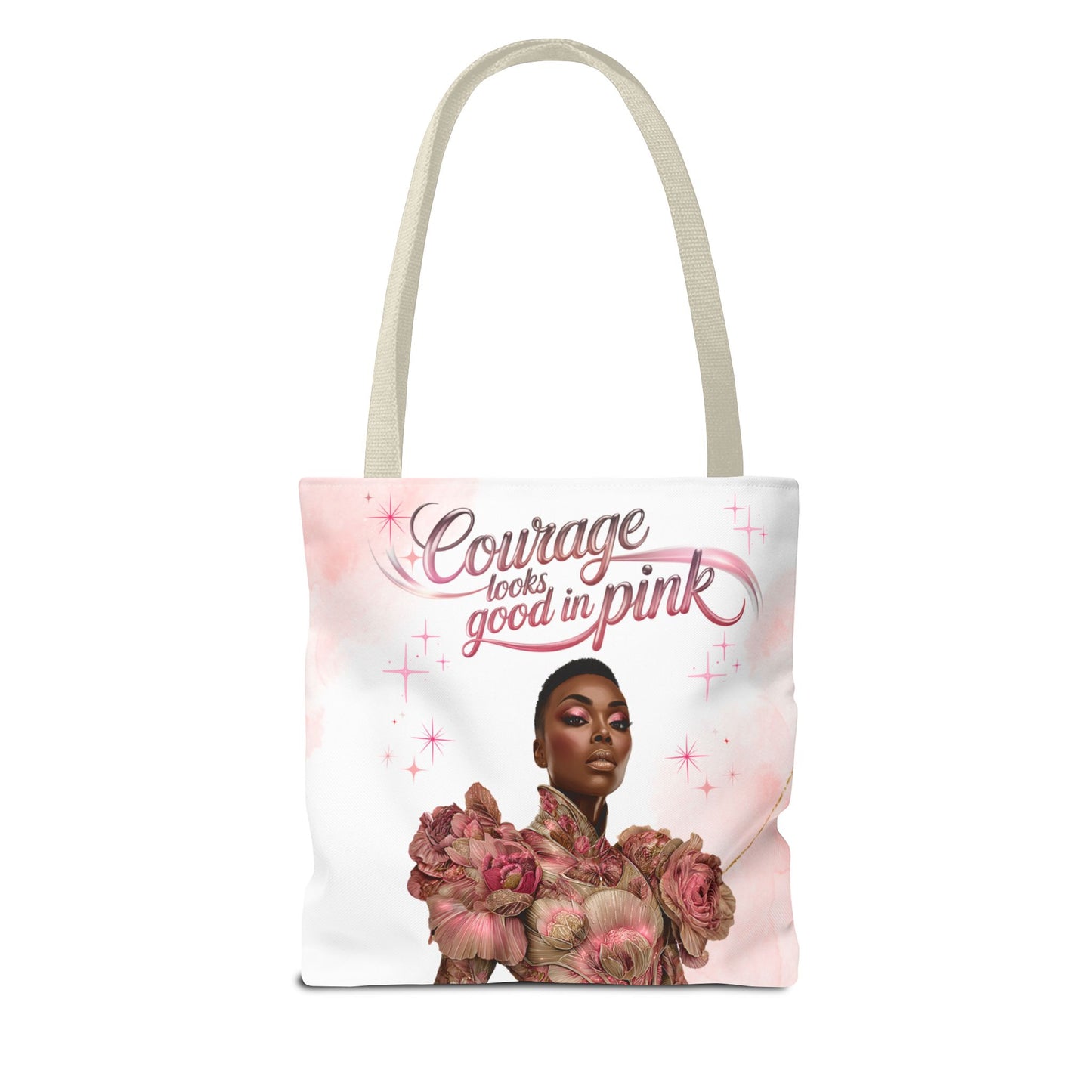 Courage Tote Bag - Empowerment, Fashion Accessory, Gift for Her, Motivational Bag, Pink Aesthetic