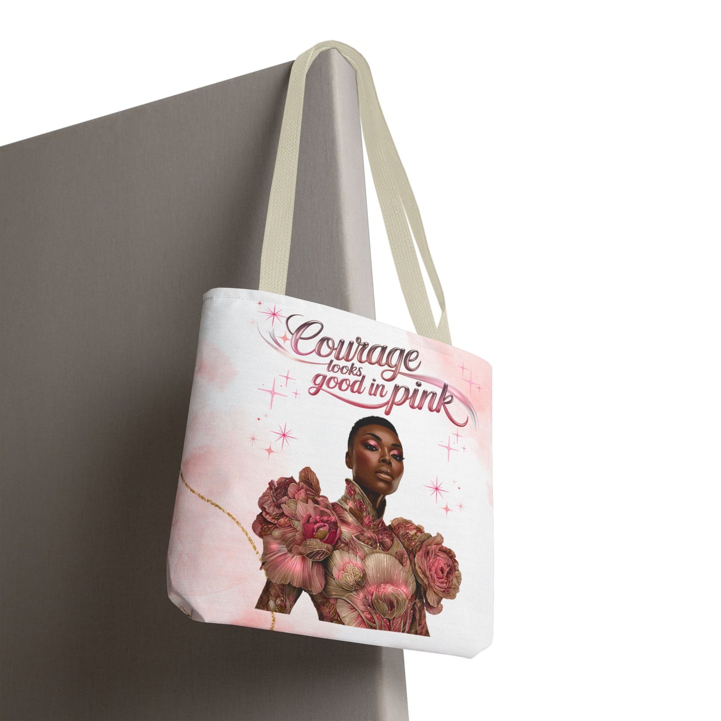 Courage Tote Bag - Empowerment, Fashion Accessory, Gift for Her, Motivational Bag, Pink Aesthetic