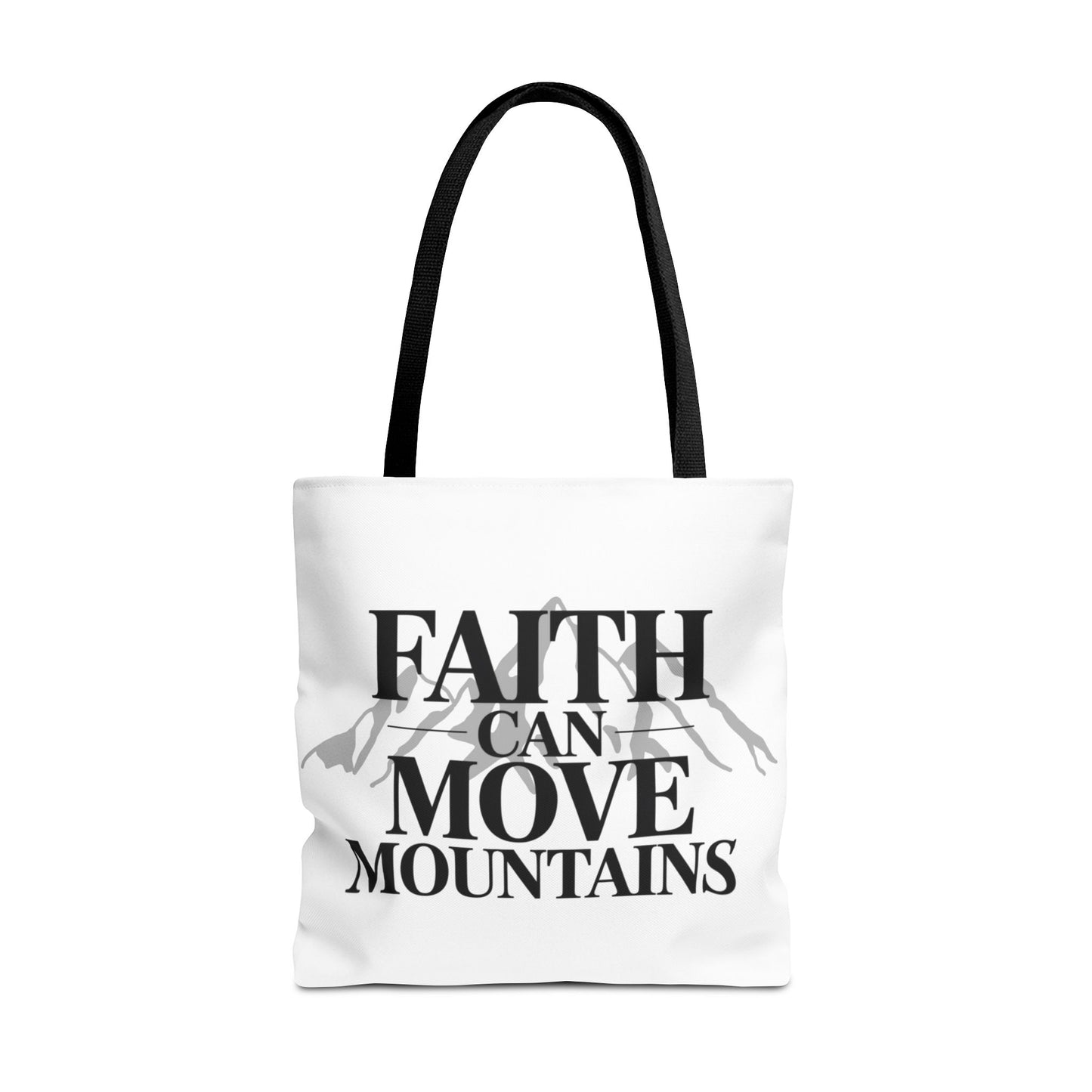 Faith Can Move Mountains Tote Bag – Inspirational Christian Tote, Scripture Quote Bag