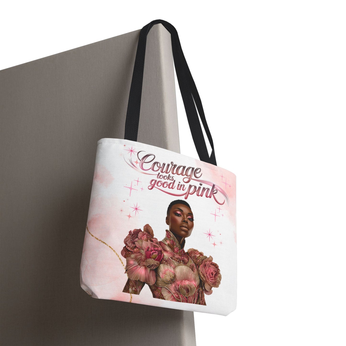 Courage Tote Bag - Empowerment, Fashion Accessory, Gift for Her, Motivational Bag, Pink Aesthetic
