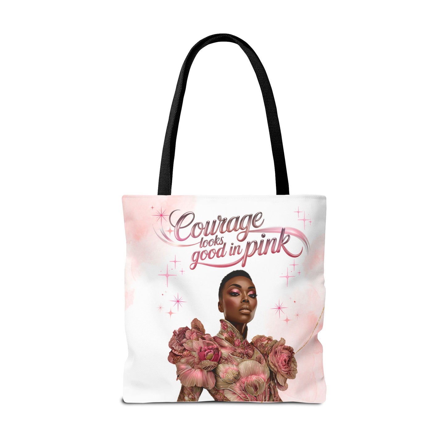 Courage Tote Bag - Empowerment, Fashion Accessory, Gift for Her, Motivational Bag, Pink Aesthetic